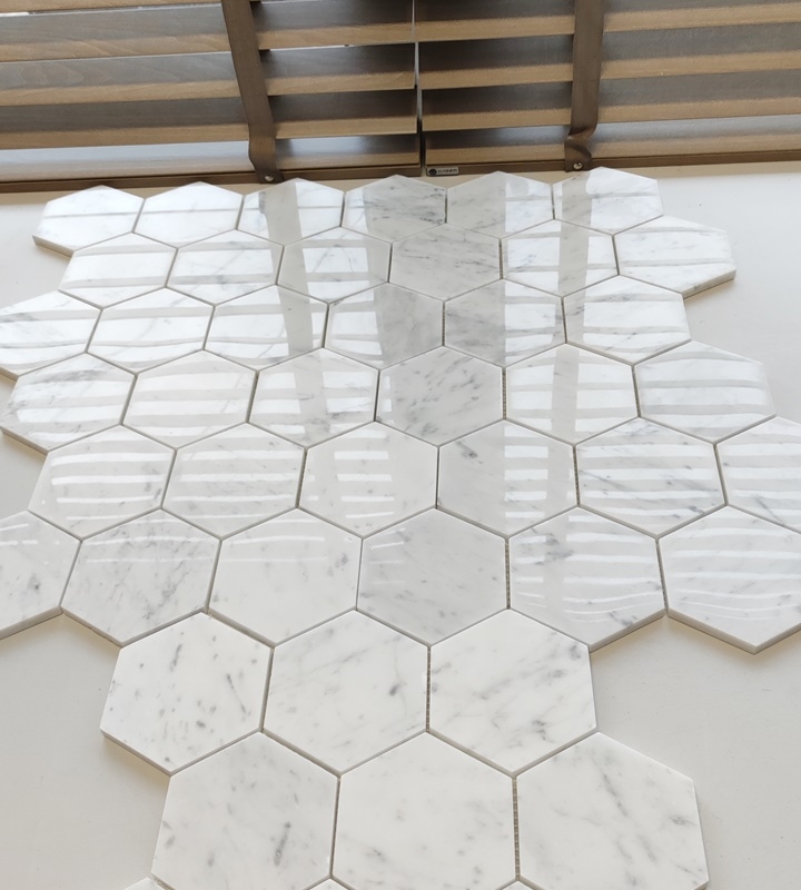 Hexagony Big Bianco Carrara