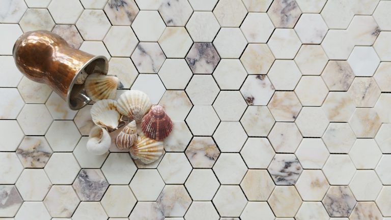 Hexagony Calacatta Viola mat — Mozaika